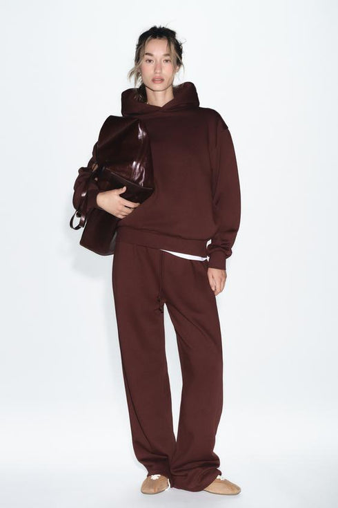 ZARA PLUSH STRAIGHT LEG FLEECE PANTS